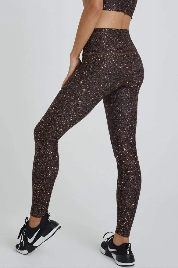 Wear It To Heart Mocha Super Disco Foil High Waist Legging