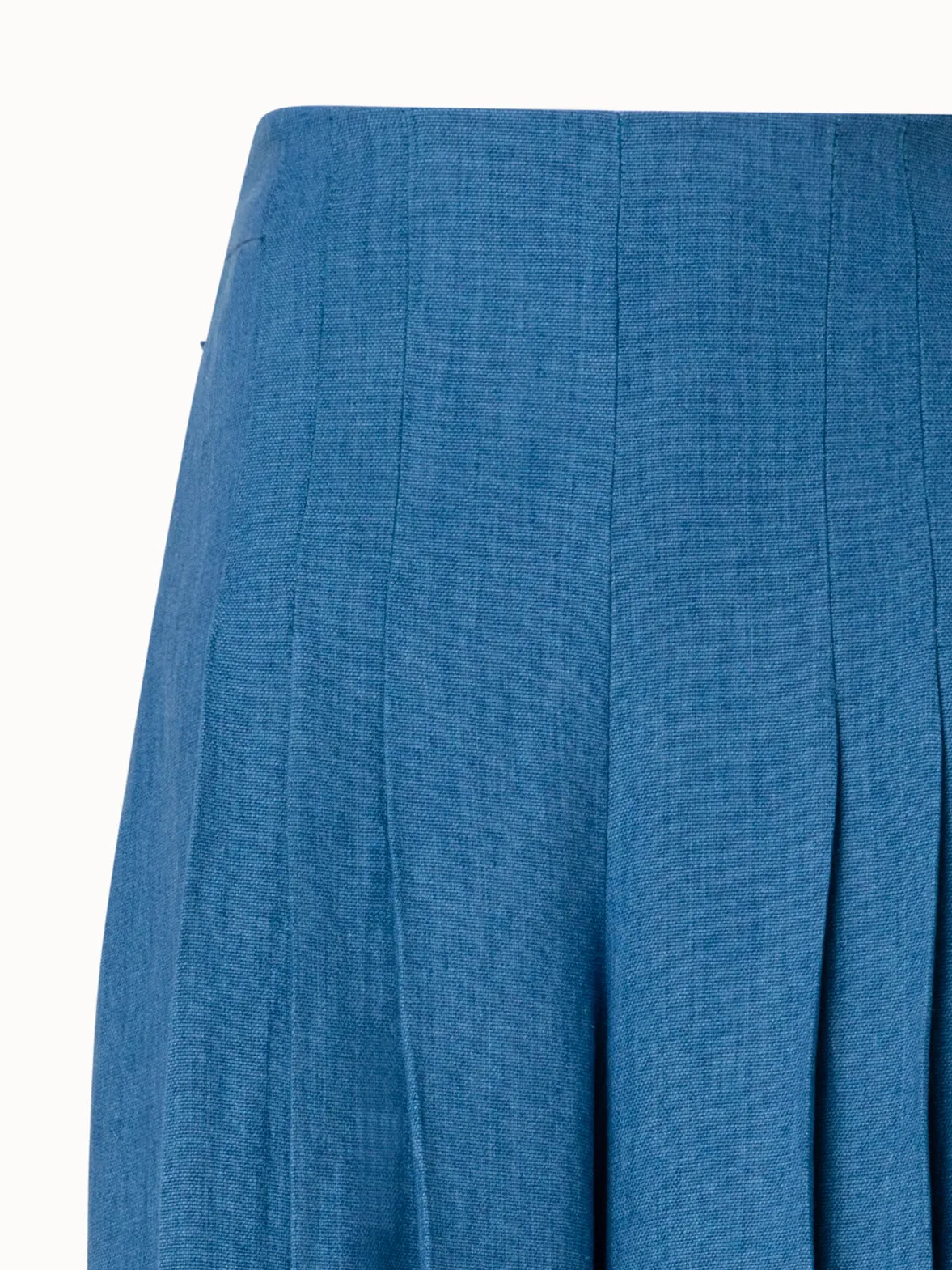 Wide Pleated Pants in Linen Gabardine