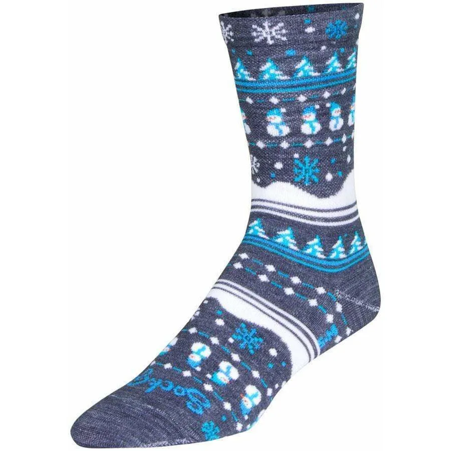 Winter Sweater Wool Cycling Socks - 6 inch