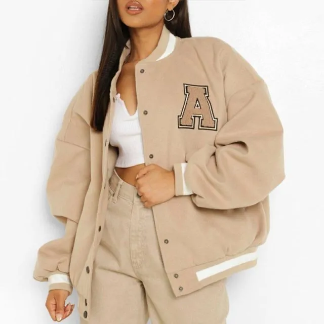 Wjczt 2022 Spring And Autumn Vibe Style Baseball Uniform New Bomber Jacket For Women Fashion Retro Clothes Streetwear Oversized Coat