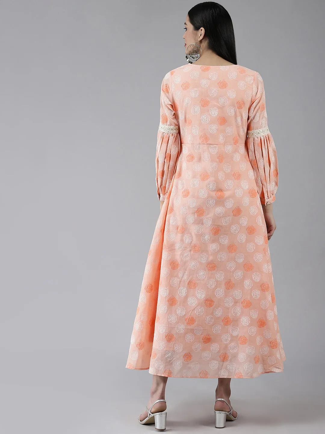 Women Peach Poly-Blend Dress