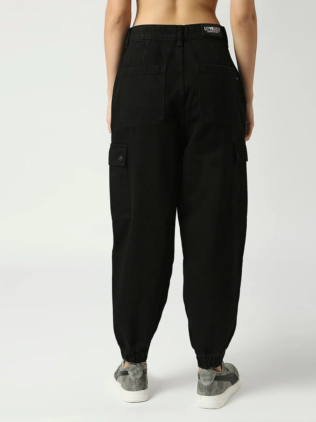 Women's Black Zurich Cotton Cargo Jogger