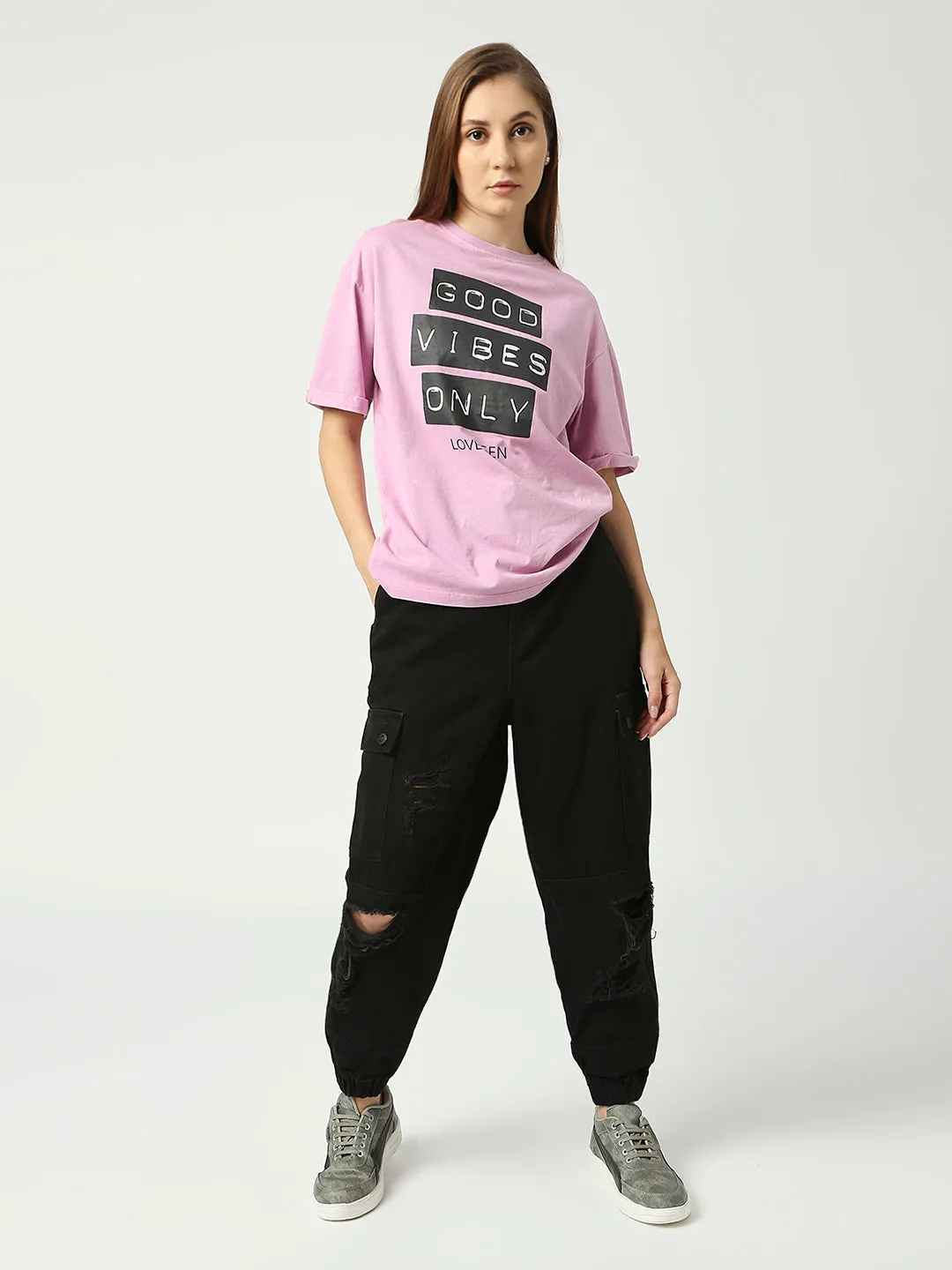 Women's Black Zurich Cotton Cargo Jogger