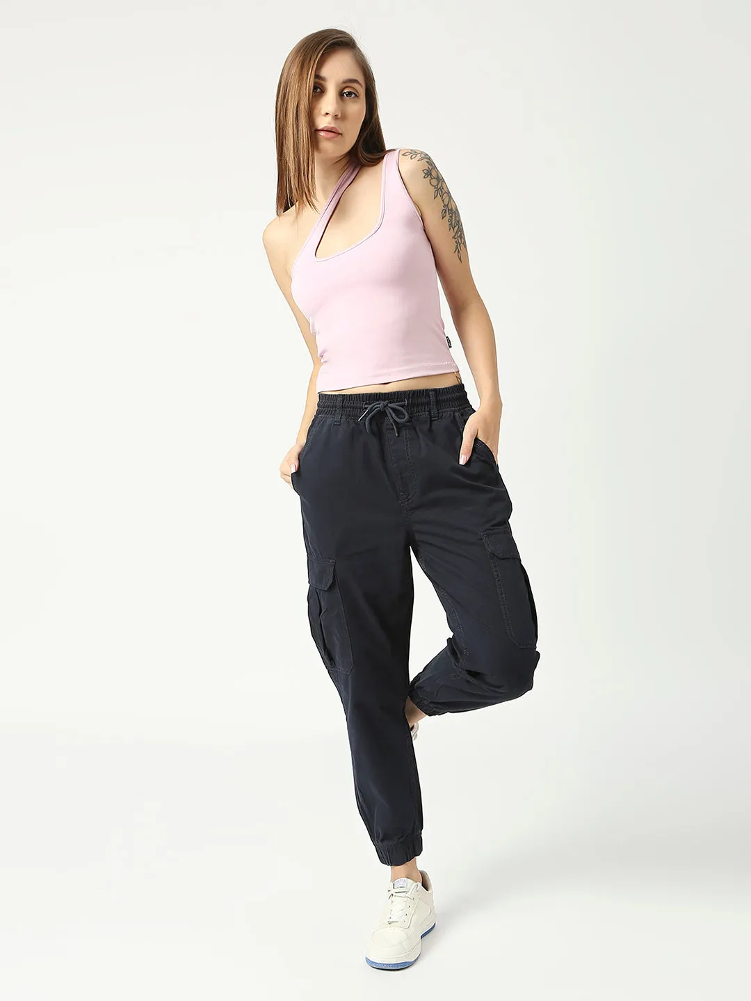 Women's Navy Zurich Cargo Cotton Jogger