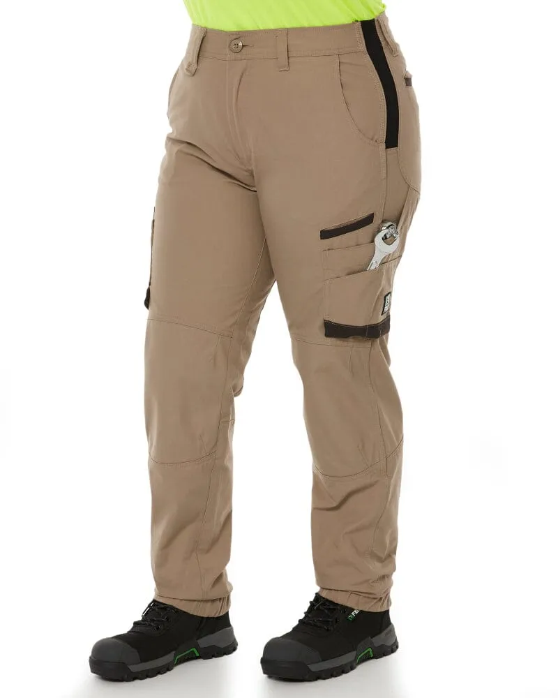 WP-8W Womens Cuffed Stretch Ripstop Work Pant - Khaki