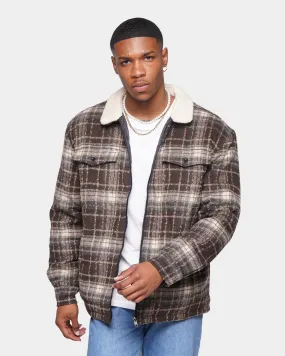 XXIII Tex Sherpa Flannel Jacket Cream/Black/Red