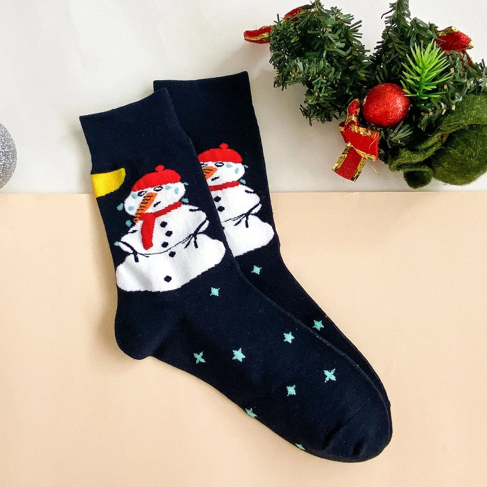 ZFSOCK 5 Pairs Cute Design Christmas Crew Socks for Women